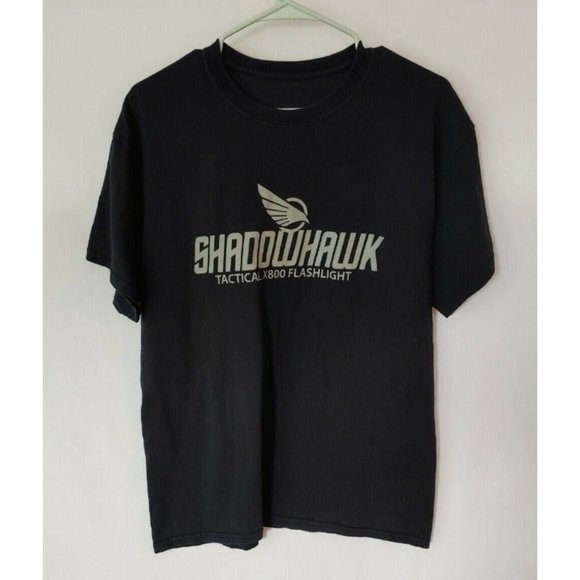 Men's ShadowHawk Tactical X800 Flashlight Shirt Size L Black T-shirt Large Logo - Picture 1 of 7